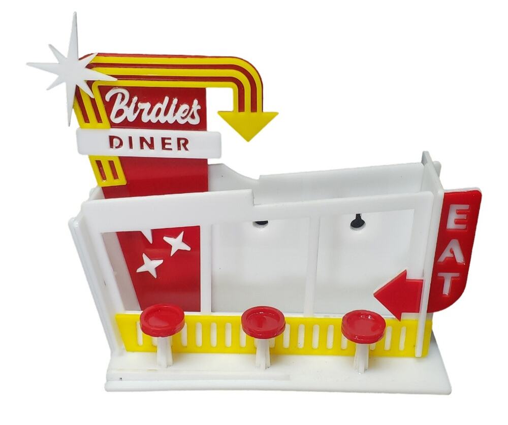 Handmade Colorful Vintage Birdie's Diner Bar Style Stool Bird Feeder Perch